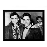  Lindo Quadro Rock Elvis Presley E Johnny Cash 24x33cm P1461