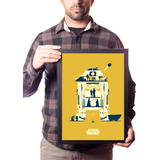 Lindo Quadro Star Wars R2d2 Poster Moldurado