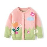 Lindo Suéter Cardigã De Malha Com Corações Para Bebês- Camisetas Soltas De Manga Comprida Para Outono E Inverno- Rosa E Verde- 7-8 Anos