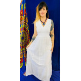 Lindo Vestido Branco Bordado