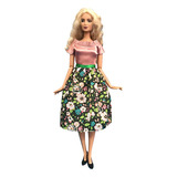 Lindo Vestido Floral Verde Sapato P a Boneca Barbie