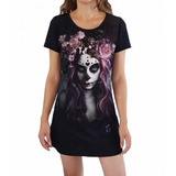 Lindo Vestido Fullprint Com Estampa Skull