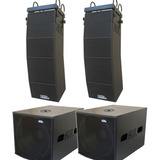 Line Array Ativo 10 6 Ti Sub 18 4 Caixas 4800w Estereo Vla48