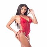 Lingerie Body Anita Luxo Feminino Rendado Baby Doll Sensual Vermelho 