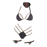 Lingerie Fantasia Calcinha Fio Dental Com Máscara