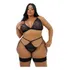 Lingerie Plus Size Com Cinta Liga Sensual Fio Dental Sexy