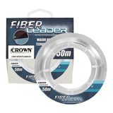 Linha Chicote Pesca Fiber Leader Crown 0 33mm 50m Fluocarbon Cor Transparente