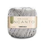 Linha Fio Encanto Prata Alumínio Para Croche Trico 128m Circulo 10