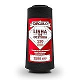 Linha Para Costura 120 Reta Poliéster 1500 Jardas Círculo 1371m 325 PRETO 