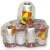 Linha Vera Cruz Fio 10 De 500 Jardas 12 Unidades Cor Branca 100 Algodão Tex 85 Para Pipas