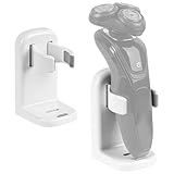 Linkidea 2 Pacotes De Suporte De Barbeador Elétrico De Parede Suporte De Lâmina Autoadesivo Barbeador Elétrico De Armazenamento Para Banheiro E Chuveiro Branco 