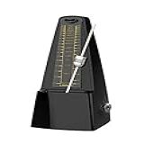 Linrax M1 Metrônomo Mecânico Para Piano Guitarra Baixo Ukulele Violino Violoncelo Saxofone Trompete Flautae E Todos Os Instrumentos Musicais Faixa De Tempo E Batida Som Alto Alta Precisão Preto