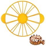 Liobelon Cortador De Porção De Bolo Divisor De Bolo Fatiador De Cheesecake Fatiador De Bolo Para Fatias Uniformes Marcador De Porção De Bolo Dupla Face 10 Ou 12 Fatias Amarelo