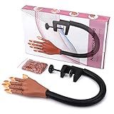 LIONVISON Pratique à Mão Para Unhas De Acrílico Kit De Unhas De Acrílico Para Prática De Unhas Flexíveis E Falsas Mão De Manequim Para Prática De Unhas Com 100 Peças De Refil De Pontas De Unhas