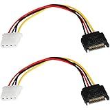 LIQUN Cabo Adaptador De Alimentação SATA Pacote Com 2 Cabos Adaptador De Energia SATA Macho De 15 Pinos Para Molex Fêmea De 4 Pinos Para Disco Rígido IDE 0 20 M