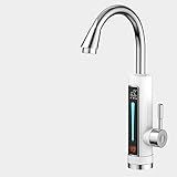 LIUHD Aquecedor De água Elétrico De Aço Inoxidável Visor De Temperatura Torneira De água Quente Instantânea Sem Tanque Aquecedor Elétrico De água Branco