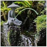 Livelyfish Mini Estatueta De Pescador Arenito Decorações De Aquário Asiático Ornamentos De Jardim Japonês D
