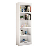 Livreiro Estante Multiuso Cor Branco Armário Organizador Livros Com 5 Prateleiras J e Moveis