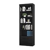 Livreiro Multiuso Com 2 Gavetas Preto QMovi