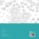 Livro De Colorir Jardim De Flores Arteterapia Antiestresse Tamanho Grande 27x27cm E Páginas Brancas