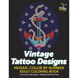 Livro Desenhos De Tatuagem Vintage Mosaico Colorido De Núd