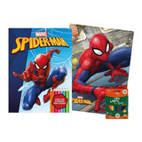 Livro Kit Diversão Colorir Lápis Cor Marvel Homem Aranha