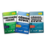 Livro Lei Seca 2024 Constituição Federal Código Civil Código De Processo Civil Direito Acadêmico Brochura