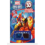 Livro Marvel Super Heroes 3d Diversão Com Adesivos Editora Abril 2013