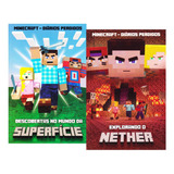 Livro Minecraft Diários Perdidos Nether Superfície Kit 2vols