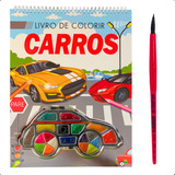 Livro Para Colorir Desenhos De Carro 19 Tinta Guache Pincel Brinquedo Infantil Presente Dia Das Crianças Menino Menina Tamanho Grande A3 Cores Vibrantes