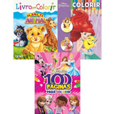 Livros Para Colorir: Princesas Da Disney, Planeta Animal, 100 Páginas Para Colorir