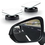 LivTee Espelho De Carro De Ponto Cego- Espelho Lateral Convexo Sem Moldura De Vidro HD Com Ventilador De ângulo Amplo- Espelhos Retrovisores Reutilizáveis De 360- Com Ventosa Ajustável Potente - Acessórios Para Carro
