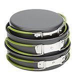 Lixada Kit De Utensílios De Cozinha Para Acampamento- Mochila E Caminhada- Conjunto De Panelas Leves- Compactas E Duráveis
