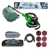 Lixadeira De Parede E Teto Elétrica Lx E 850W 220v Nauber C Aspirador Led Girafa Cor Verde E Preta 50 60Hz 2 300 PPS Profissional 220V