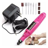 Lixadeira Eletrica De Unha Postiça E Natural Caneta Manicure Cor Rosa 110v 220v