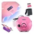 Lixadeira Elétrica Unhas Nail Dril Porquinho 35.000 + Sun 5 Cor Rosa - Nail Drill 110v/220v - Bivolt