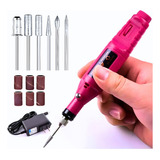 Lixadeira Lixa Motor De Unha Elétrica Alongamento Acrílico Lixa Eletrica Pedicure Cor Rosa chiclete 110v 220v