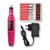 Lixadeira Lixa Motor De Unha Elétrica Alongamento Acrílico Lixa Eletrica Pedicure Cor Rosa chiclete 110v 220v