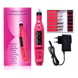 Lixadeira Lixa Motor De Unha Elétrica Alongamento Acrílico Lixa Eletrica Pedicure Cor Rosa chiclete 110v 220v