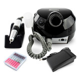 Lixadeira Motor Elétrica Nail Drill Porquinho Bivolt Preto