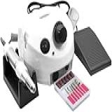 Lixadeira Motor Elétrica Porquinho Com Pedal Para Unhas Nail Drill Profissional Lixadeira Manicure Pedicure Bivolt 110v 220v UP SHOP Branco