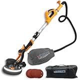Lixadeira Parede Teto Telescópica 750w Menegotti Alvenaria Gesso C Aspirador Led Girafa Cor Amarelo Frequência 60 Hz 220 Volts 