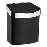 Lixeira 2 5l P Bancada Pia Cozinha Preto E Cromado Future