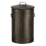 Lixeira 30 Litros Ouro Velho Lata De Lixo Americana De Metal