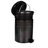 Lixeira 5 Litros Pequena Banheiro Com Pedal Preta Inox Mor