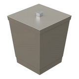 Lixeira 6 5l Quadrada Tampa Puxador Banheiro Cozinha Bancada Cor Areia