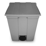 Lixeira 60l Quadrada Cinza Com Tampa E Pedal Bralimpia