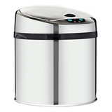 Lixeira Automática Sensor Inox Polido 6 Lts Litros Redonda