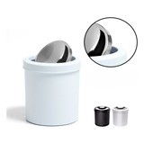 Lixeira Banheiro Tampa Basculante Inox Cesto 5l Escritório