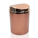 Lixeira Basculante 5 Litros Cobre Rosé Gold Fosco Luxo Cozinha Banheiro